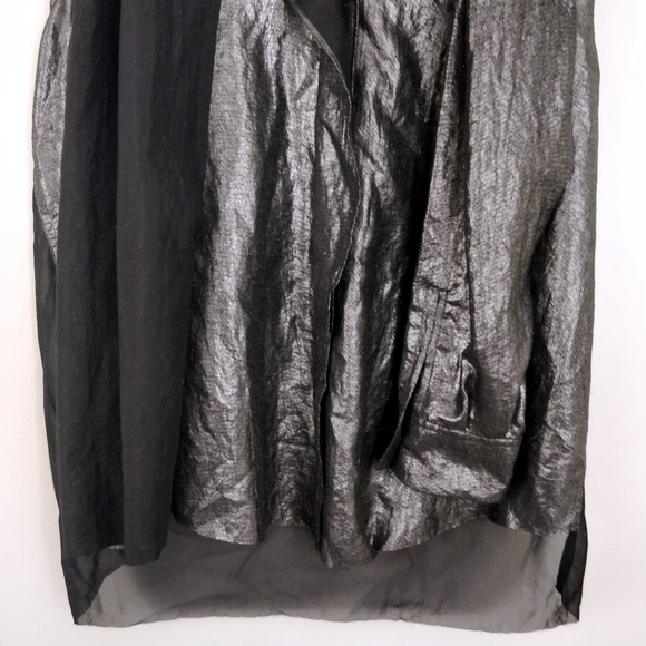Acne Patrice Metallic Silver Blouse 38 8 - Picture 5 of 10